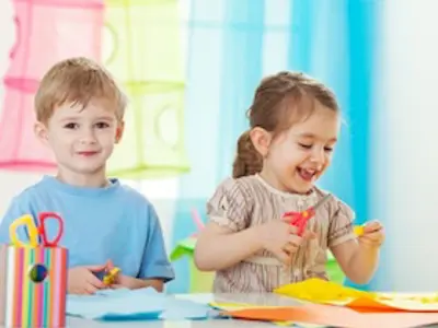kids doing crafts