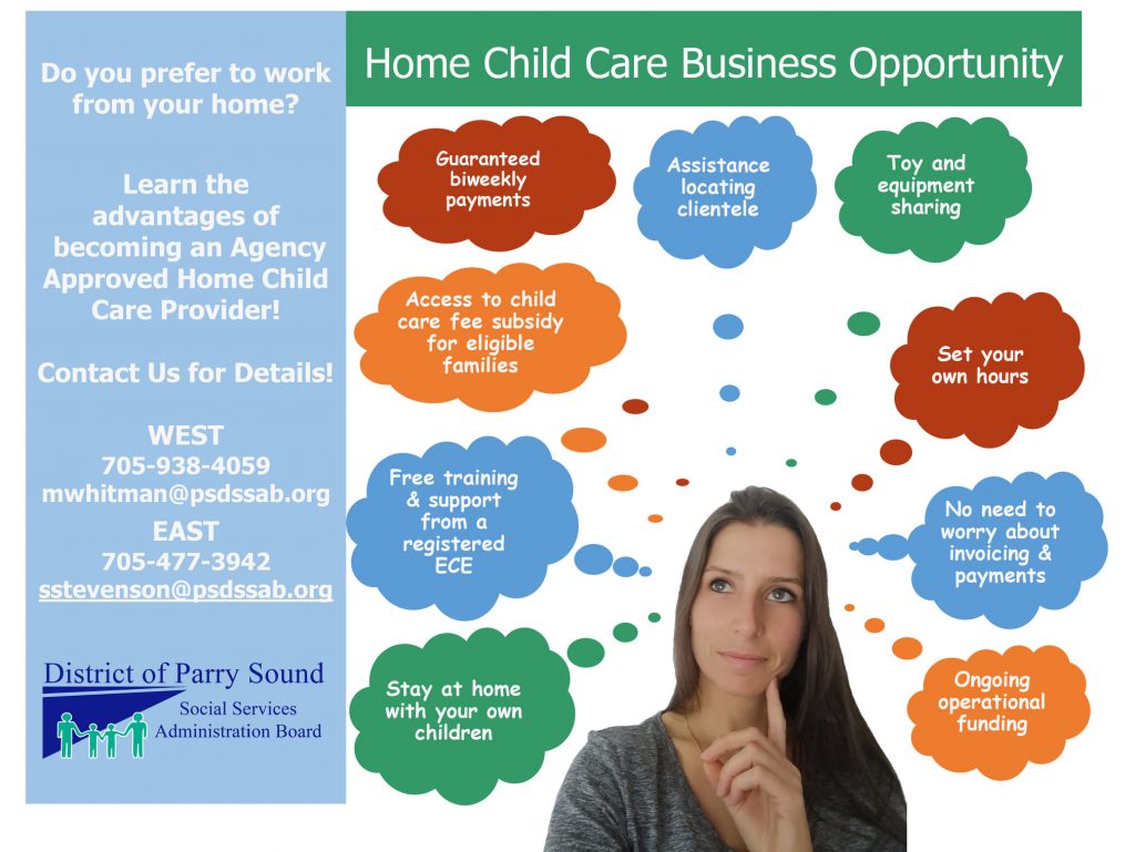 poster advertising recruitment of home child care providers